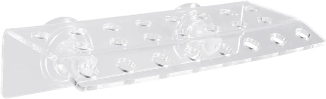 TEHAUX 23-Hole Coral Frag Rack Strong Suction Base Acrylic Coral Support Holder for Aquarium Adjustable Design for Fragging and Displaying