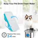 Cat Water Fountain Wireless,Stainless Steel-Rechargeable- Battery Operated Cat Water Fountain,108oz/ 3.2l Automatic Cordless Pet Fountain,Pet Fountain with 4200 Mah Battery