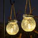 ROSHWEY Solar Lantern Gifts for Women, 2 Pack Hanging Garden Decor Lights Outdoor Waterproof with 30 LED for Halloween Christmas Easter Gift, L Size