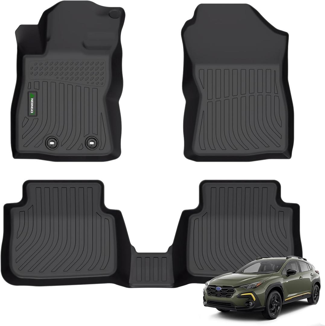 ANBINGO Floor Mats for 2024 2025 2026 Subaru Crosstrek & Subaru Impreza Custom All Weather Protection TPE Waterproof Non-Slip Car Floor Liners 1st & 2nd Row Set Accessories Black