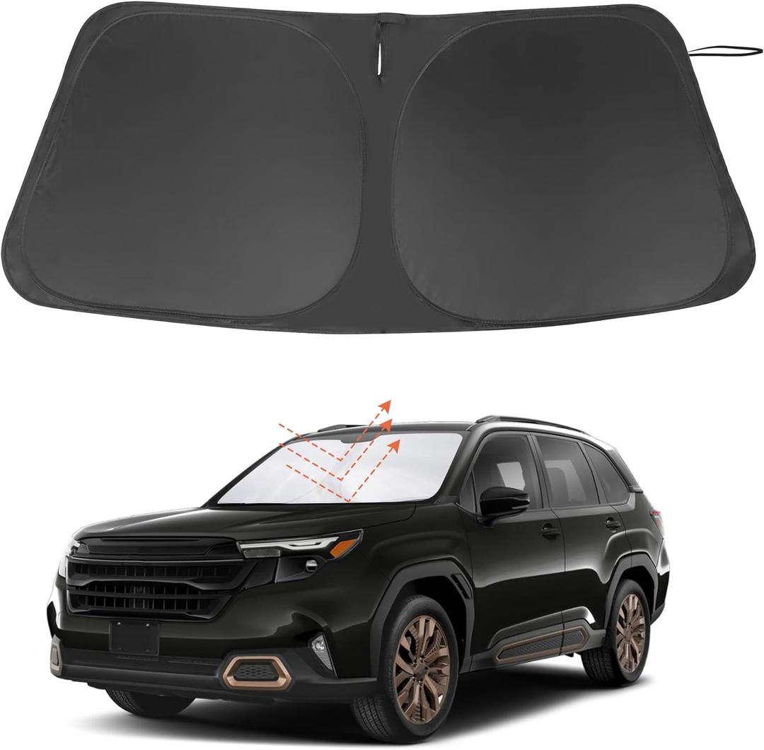 Windshield Sun Shade Custom Fit for 2025 2026 Subaru Forester Accessories Foldable Sunshade Sun Blocker Protect Car from Sun Rays & Heat Damage Keep Car Cooler