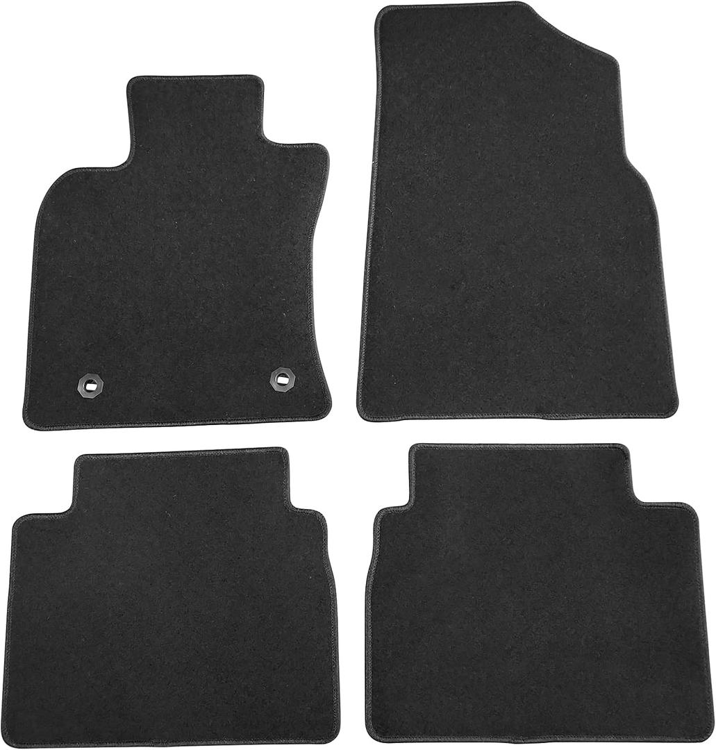 IKON MOTORSPORTS, Floor Mats Compatible with 2018-2024 Toyota Camry, Black Nylon Carpet Front & Rear 4PC Set, 2019 2020