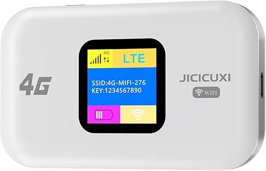 4G Mobile WLAN Router, Portable WLAN for on the Go without Contract, LTE 150 Mbps, 2100 mAh Long Battery Life, LCD Display, Easy Setup, Mobile Hotspot for Travel, Camping, Hotels