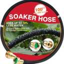 Soaker Hose 100 FT for Garden with 5/8" Diameter Irrigation Hose Save 70% of Water Solid Brass Interface Eminently Suitable for Lawn and Garden Bed Cover