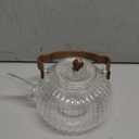 40OZ/1200ML Glass Pumpkin Teapot with Removable Infuser & Lid, Stovetop & Microwave Safe Clear Borosilicate Glass Tea Maker Water Kettle for Loose Leaf Blooming Tea