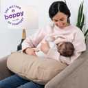Boppy Nursing Pillow Luxe - Ergonomic Bottle & Breastfeeding Pillow with High Lift & Firm Support - Water-Resistant with Washable Cotton Muslin Cover - Baby Safety Alliance Verified - Oatmeal