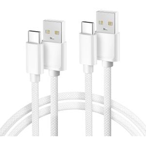 Basesailor USB Type C Charger Cable 6.6FT 2 Pack,Car Charging Cord for New iPhone 16 15 Pro Max Plus 2023,Samsung Galaxy S10 S10E 10E S20 FE 21 S23 S21 S22 22 Plus Ultra,A51 A52 A53,Google Pixel 9 XL (White)