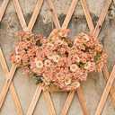 7pcs Artificial Fall Flowers for Indoor & Outdoor Decor, Burnt Orange Fake Mums Bouquets, Faux Mums Lilac Flowers for Thanksgiving/Halloween, Autumn Planter Arrangements (Durable UV Resistant)