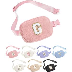 YOOLIFE 2025 Graduation Gifts - Graduation Gifts for Her Teen Girls Daughter Sister, Gifts for Kids Girls, Fleece Belt Bag Initial Fanny Pack, Pink G
