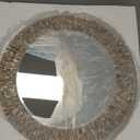 31.5inch Round Capiz Shell Mirror Handmade Circle Mosaic Pearl Wall Art for Corridor,Living Rooms,Bedrooms Wall Decor Framed Wall Mirror