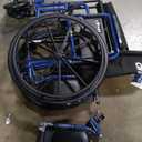 Drive Medical Blue Streak Lightweight Foldable Wheelchair - Enhanced Mobility Support - Durable Construction - Padded Comfort - Swing-Away Leg Rests - Desk Arms - Blue/Black - 20 Inch Seat