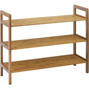 Oceanstar 3-Tier Bamboo Shoe Rack, Natural, 26" W x 23.5" D x 10.7" H