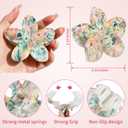 2 x 4 PCS Flower Hair Clips for Women Medium Floral Claw Clips