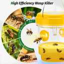 Wasp Traps Outdoor Hanging, Solar Wasp Trap for Hunting Wasps, Bees, Hornets, Insects, Carpenter Bee Traps for Outside, Reusable Wasp Traps, Bee Killer and Wasp Catcher for Outside 4 Pack
