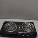 OVENTE Electric Countertop Double Burner, 1700W Cooktop with 6" and 5.75" Stainless Steel Coil Hot Plates, 5 Level Temperature Control, Indicator Lights and Easy to Clean Cooking Stove, Black BGC102B