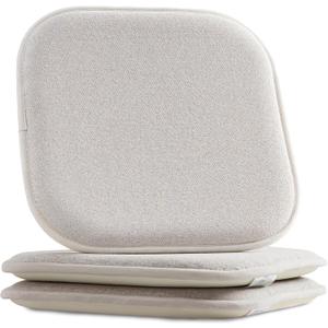 Elegant Comfort 2 Pack Chair Cushion Covers - Skid-Proof Rubber Backing - 16 x 16 Inch - Thick Dining Square Shape Seat Covers - Comfortable Textured Chair Pads with Ties - Thatch Pattern, Cream