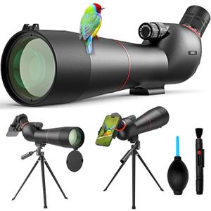 Gosky 20-6085 Spotting Scope with Tripod - Phone Adapter, Dual Focusing Spotter Scope for Bird Watching, Wildlife Scenery (Black)
