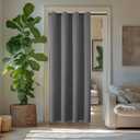 ChrisDowa Blackout Curtains 80 Inches Long for Doorways and Closets, Thermal Insulated Temporary Room Dividers (1 Panel, Grey, 52 x 80 Inch)