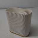 Bathroom Small Trash Can with Automatic Touchless Lid, 2.6 Gallon Smart Garbage Can Narrow Waterproof Trash Bin for Bedroom, Office, Living Room (Gold White)