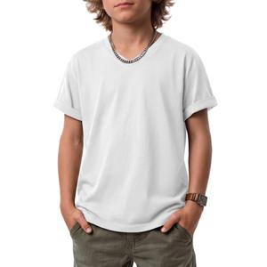 Mumucove Boys V Neck Short Sleeve T-Shirts, White, 7-8 Years (White)