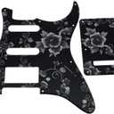 Dopro Strat HSS Guitar 3D Printed plastic pickguard ST Back Plate Tremolo Cover for USA/Mexican Fender Strat Flower Pattern