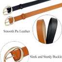 TOPACC 2 Pack Skinny Belts for Women Adjustable Thin Waist Belt with Gold Buckle for Dresses Pants Jeans Business Casual