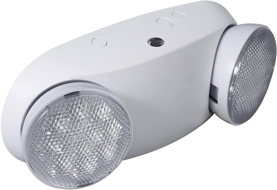 CM MZY Emergency Lights with Battery Backup,Commercial Emergency Light,Two Adjustable LED Light Head,Emergency Lighting Fixtures,120-277V AC, UL Certified, 1 Pack (White)