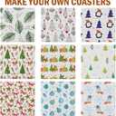 24 Pcs Ceramic Tiles for Crafts Ceramic Coasters for Crafts Blank White Unglazed Ceramic Tile for Painting, Alcohol Ink, Acrylic Pouring - DIY Coaster - Cork Backing Pads Included (4x4 inch)