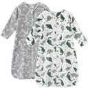 Fleece Baby Sleep Sack 12-18 Months Long Sleeve 2.0 Tog Baby Wearable Blanket with 2-Way Zipper Warm Sleeping Sack for Toddler Infant - Large Grey White Dinosaur
