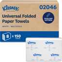 Kleenex Professional Universal Multifold Paper Towels, Bulk (02046), Absorbency Pockets, 9.2" x 9.4" Towel, White (150 Sheets/Pack, 8 Packs/Case, 1,200 Sheet Total)