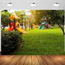 BELECO 10x8ft Fabric Children's Playground Backdrop Public Park Colorful Slide Background Kids Children Portrait Shoot Photo Props (CHA18751)
