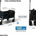 120L Small Collapsible Wagon Cart Foldable Garden Cart with All Terrain Wheels, Large Capacity Utility Wagon for Beach, Camping, Grocery, Shopping, Outdoor Sports