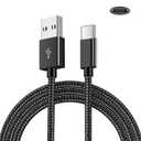 10FT USB A to USB C Controller Charging Cable, Data Sync Cord for PlayStation 5 DualSense, Xbox Series S/X, Black