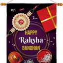 Raksha Bandhan House Flag Dowel Set Celebration Festival Rakshabandhan Rakhi Siblings Hindu Ceremony Decoration Banner Small Garden Yard Gift Double-Sided, Made in USA