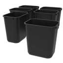 Storex 00710U06C Medium Waste Basket, Black - Pack of 6