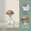 2 x Meditation Mushroom Resin Statue  Cute Yoga Mushroom Figurines for Desk Home Office Garden Decor, Tabletop Plant Ornament for Living Room Patio Backyard