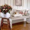 DILATATA Artificial Rose Silk Flowers 21" Long Fake Rose Flower Bushes for Wedding Decor Home Decoration Faux Roses Decor- Fake Cream Rose with Stem -3pcs Cream Flower