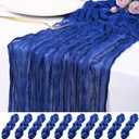10 Pack Royal Blue Cheesecloth Table Runner 17x108 Inch Semi Sheer Boho Rustic Gauze Cheese Cloth Table Runners for Wedding Party Birthday Baby Shower Home Dcor