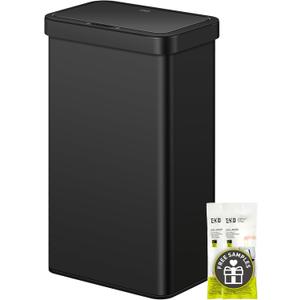 EKO Nova Sensor Trash Can, 21 Gallon/80 Liter Stainless Steel Rectangular Touchless Motion Sensor Trash Can, Matte Black