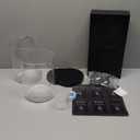 Glass Laundry Detergent Dispenser with Shelf & Black Bamboo Lid - 120 Oz Liquid Detergent, Laundry Soap & Fabric Softener Dispenser for Laundry Room Organization and Storage with 2 Cups & 8 Labels 