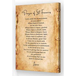 Prayer Wall Art Framed Quotes Poster Vintage Catholic Prayer Wall Decor Prints Canvas Religious Inspirational Gifts (08x12in,Framed)