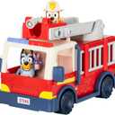 Bluey Firetruck Toy with Firefighter Bingo, Bob Bilby Figures | Extendable Ladder & Hose | Includes Stickers - Perfect for Kids Ages 3+