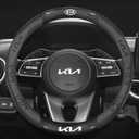 for Chevrolet Steering Wheel Cover, Nappa Leather&Carbon Fiber Texture Steering Wheel Cover, 14.5-15 Inch Compatible with Chevy Silverado Tahoe Equinox Traverse Trailblazer Colorado Accessories