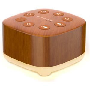 Meditation White Noise Machine Sound Machine 30 Soothing Sounds 12 Night Light 5 Auto-Off Timer Portable Sleep Machine for Travel Powered by AC or USB Sleep Therapy for Baby Kids Adults (Wood Grain)