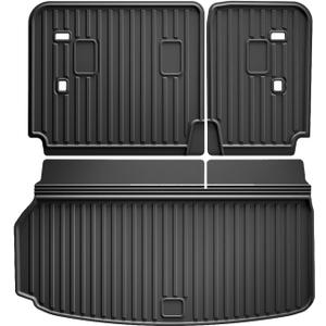 Cargo Liner and Backrest Mat for Chevy Traverse 2024 2025 2026 (7/8 Seats) - Custom Fit All Weather Trunk Mat Seat Back Cover Car Interior Accessories Protection Rear Cargo Mat