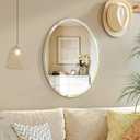 Frameless Wall Oval Bathroom Mirror, 24"x18" Wall Mirror | 15mm Beveled Edge, Shatterproof Tempered Glass, Bathroom Mirrors for Over Sink, Bedroom, Entryway (Horizontal or Vertical)