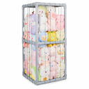 Stuffed Animals Storage Organizer with Thicken PVC Tubes Elastic Band Space Save Vertical Plushies Storage Stuffed Animals Zoo Cage for Kids, Gray