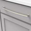 Hickory Hardware 1 Pack Solid Core Kitchen Cabinet Pulls, Luxury Cabinet Handles, Hardware for Doors & Dresser Drawers, 12 Inch Hole Center, Satin Nickel, Bridges Collection