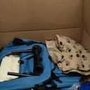 Petprsco Portable Collapsible Dog Crate, Travel Dog Crate 24x17x17 with Soft Warm Blanket and Foldable Bowl for Large Cats & Small Dogs Indoor and Outdoor (Blue)