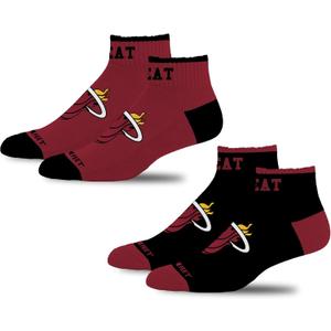 4 x For Bare Feet NBA Unisex Kids Front and Center 2 Pack Team Colors (Red)